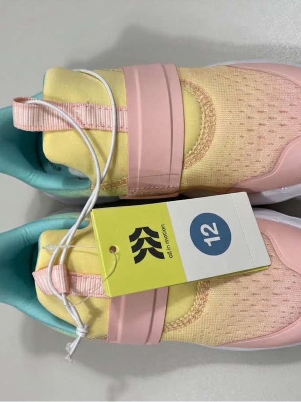 Women’s Slip-On Athletic Sneakers in Pastel Yellow & Pink